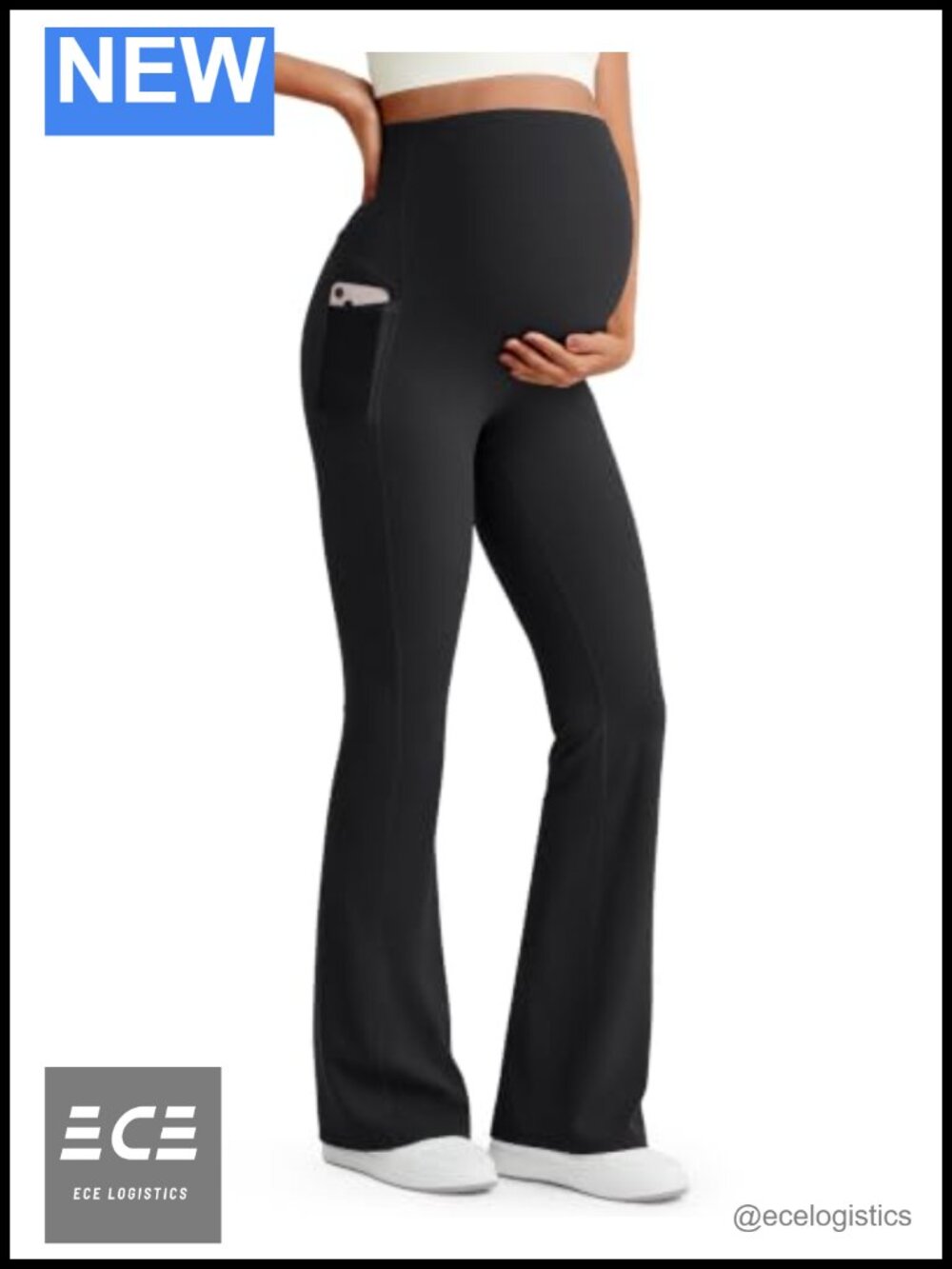 Maternity Flare Leggings Pregnancy Dress Pants for Work Yoga Pull On High Rise